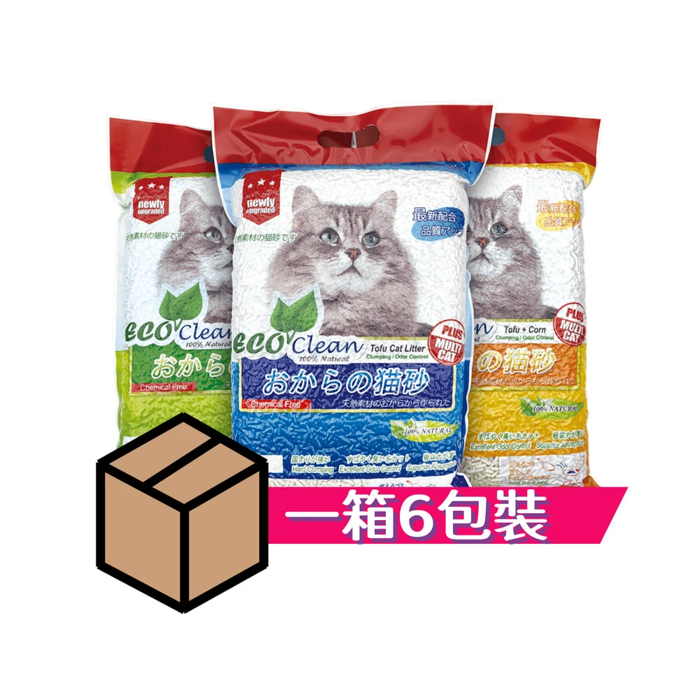 【ECO 艾可】豆腐貓砂7L 一箱6入(貓砂 豆腐砂  原味/綠茶/活性炭)