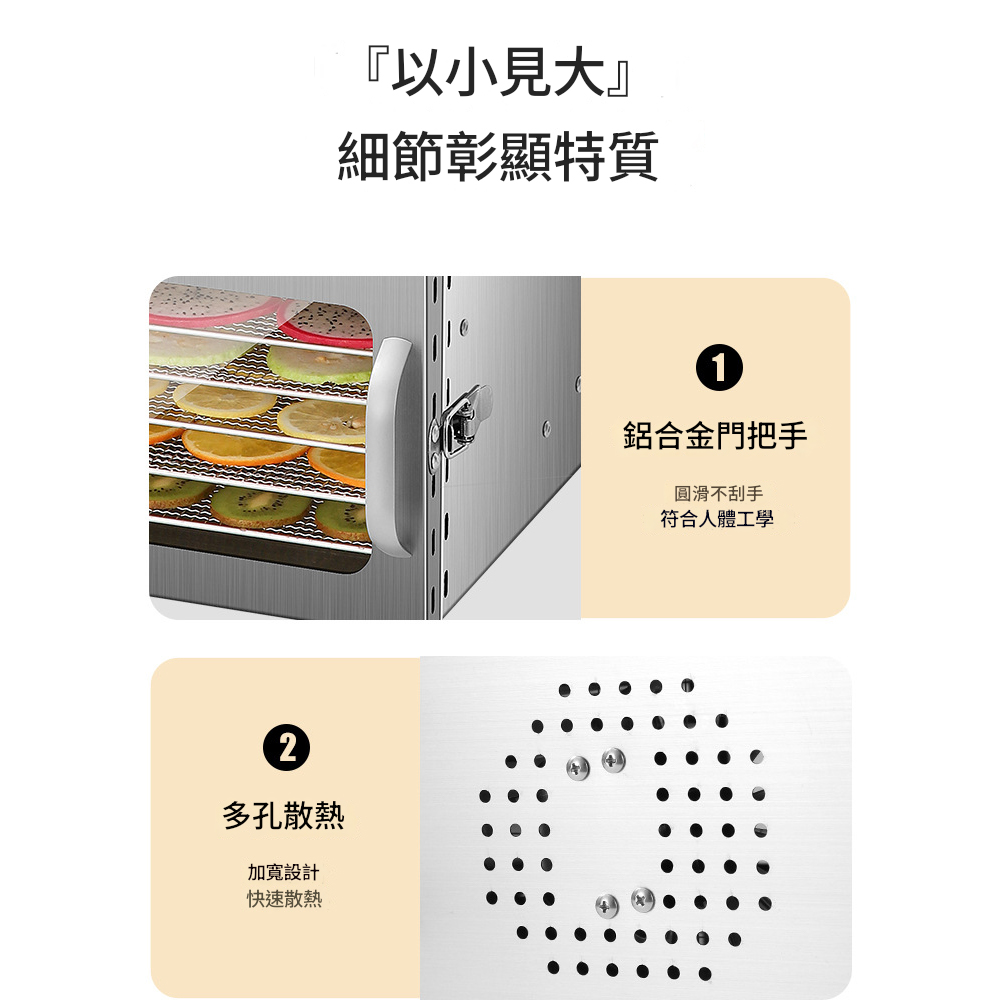 2多孔散熱加寬設計快速散熱『以小見大』細節彰顯特質1鋁合金門把手圓滑不刮手符合人體工學