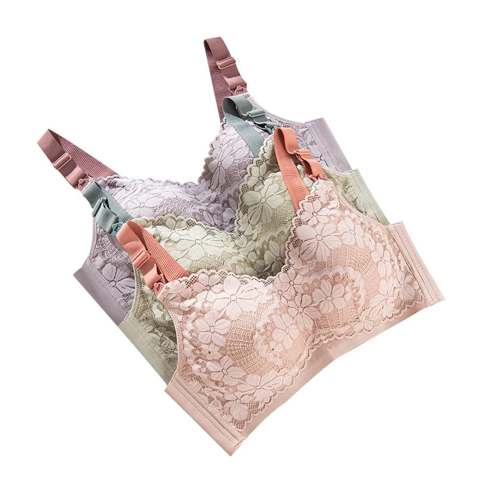 【雪倫小舖】哺乳內衣 38-46DEF罩杯孕婦內衣 加大尺碼無鋼圈內衣 蕾絲桑蠶絲胸罩