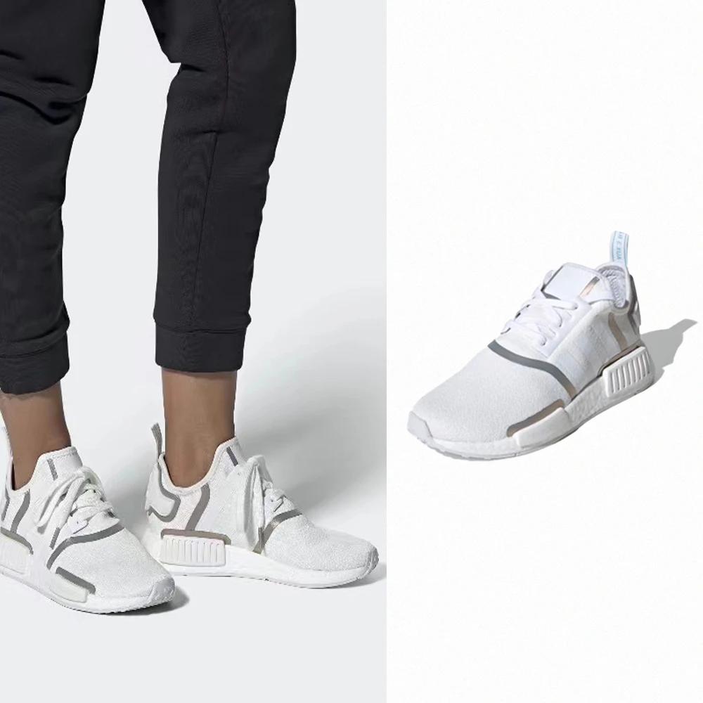 【adidas 愛迪達】慢跑鞋 休閒鞋 Adidas Originals NMD_R1 白炫銀 女鞋 FV1797
