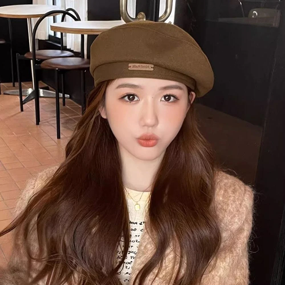 【D.studio】韓版顯臉小百搭畫家帽 貝雷帽 南瓜帽 針織帽 棒球帽 帽子 貝蕾帽 N187