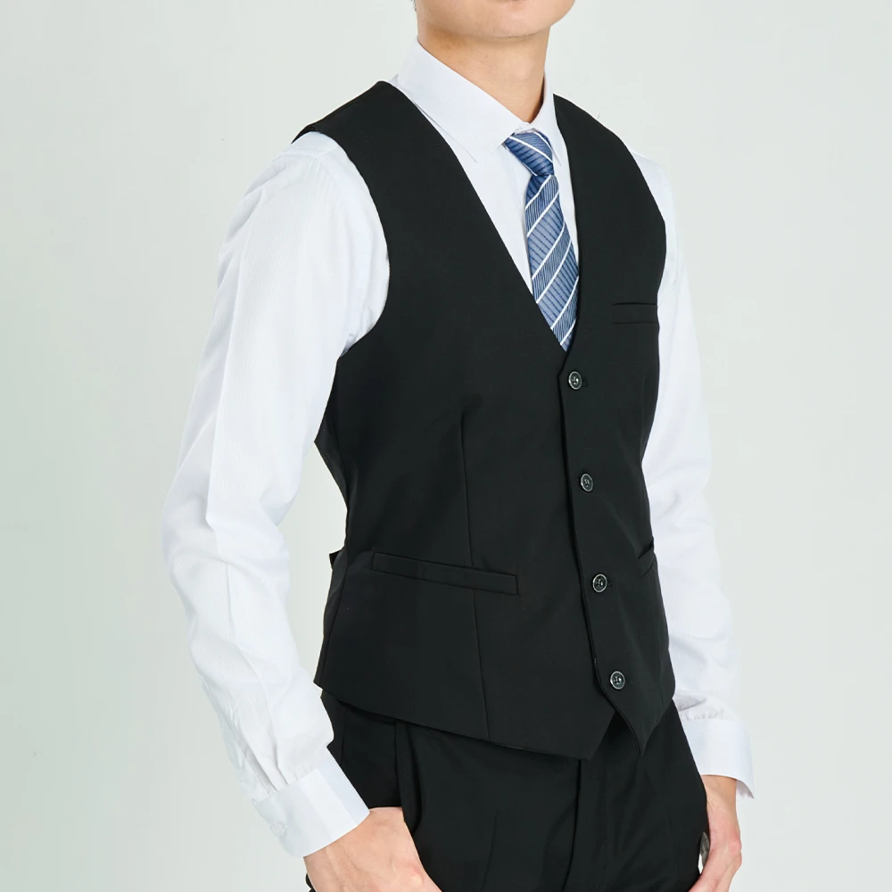 黑色西裝背心 質感面料 舒適內襯 馬甲 外套內搭 正質感 面料 舒