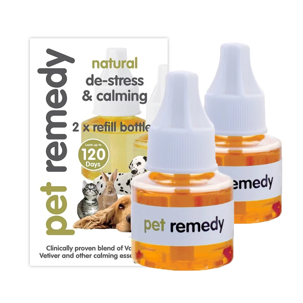 Pet remedy放輕鬆 天然草本寵物費洛蒙 補充瓶 40mlx2(犬貓適用 情緒調節/對抗壓力和焦慮 貓咪費洛蒙)
