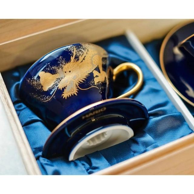 HARIO】X 大倉陶園V60 琉璃金蝕龍年濾杯組真金日本龍咖啡杯1460度高溫燒製
