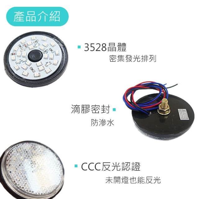 【SLO】LED 圓形反光片(高亮度 高反光 兩段發光 方向燈 定位燈 反光 安全 日行 反光板 機車 反光燈 反光燈片)