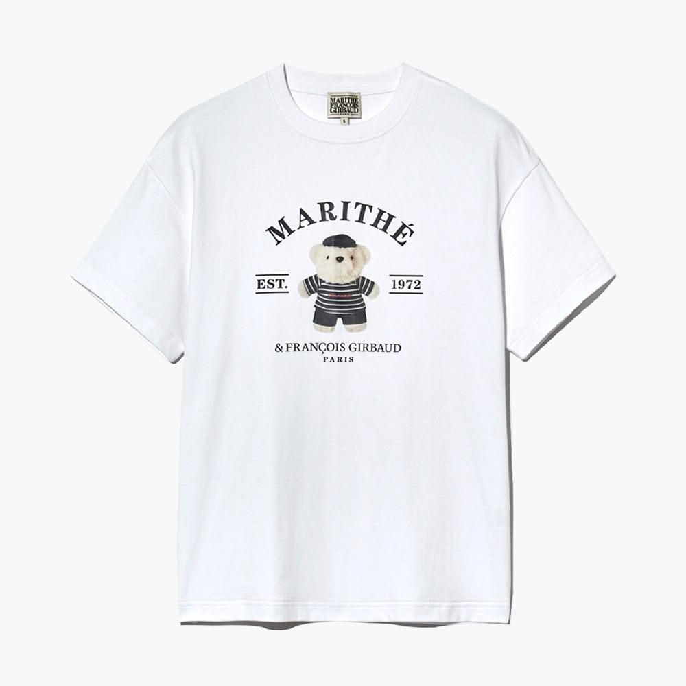 Tシャツ・カットソー Marithe + Francois Girbaud DOODLE BEAR TEE white 1MG24STS112 Marithe Doodle Bear T-Shirt (White) – The Factory KL