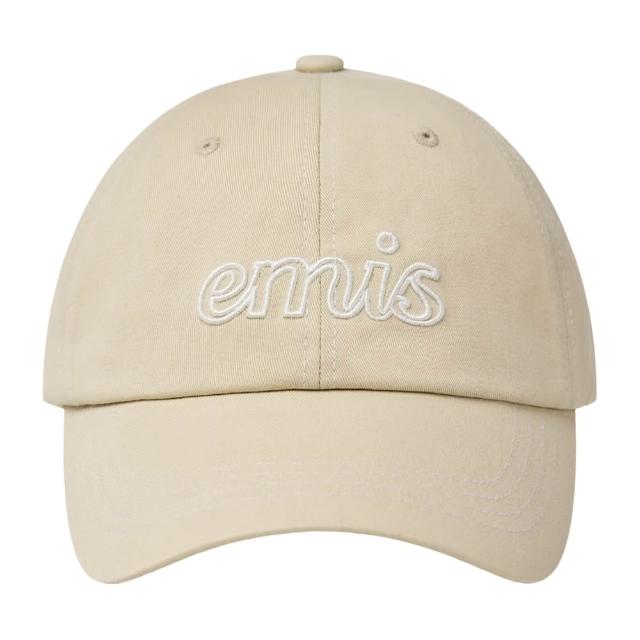 ◆EMIS◆ LETTERING LOGO WHITE STITCH BALL CAPLIGHT BEIGE m10 WHITE STITCH BALL CAP-LIGHT BEIGE - EMIS