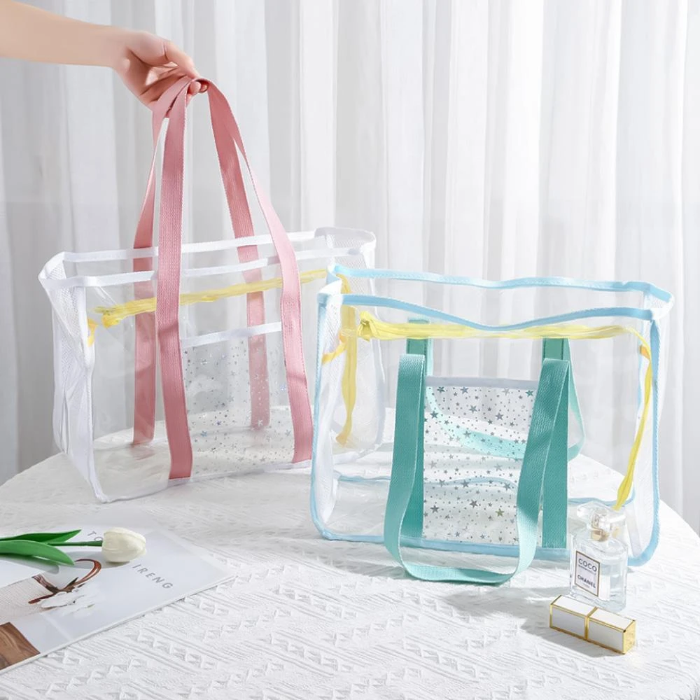 【JOEKI】透明防水包 超大容量 乾濕分離包 防水提袋 透明提袋 防水包 防水袋 游泳包 游泳袋 沙灘包