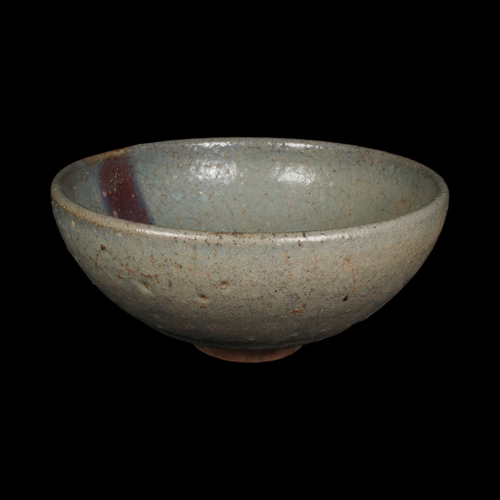 【希少品】中国古美術　宋時代　澱青釉紅斑茶碗　鈞窯宋時代　共箱　XG1-22 希少品】中国古美術 宋時代 澱青釉紅斑茶碗 鈞窯宋時代 共箱 XG1