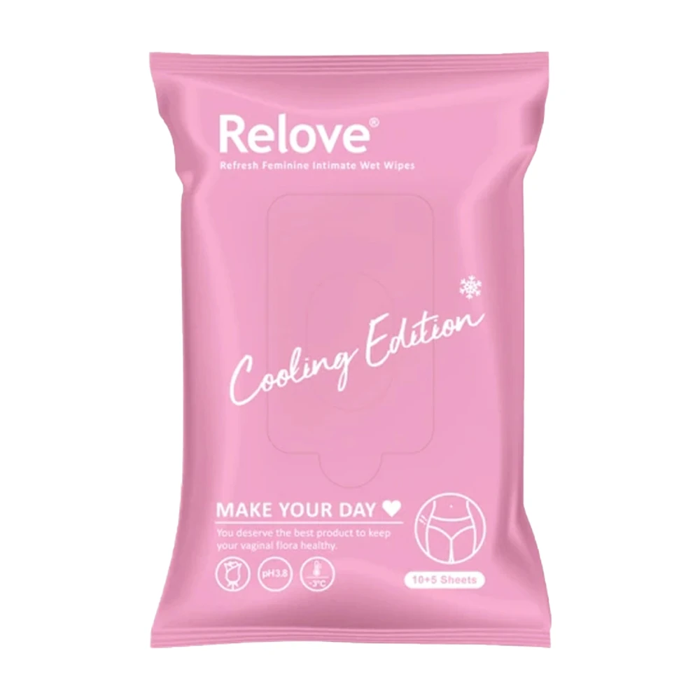 【Dr. 情趣】Relove 夏日必備玫瑰涼感濕巾 弱酸清潔濕紙巾15入 私密處清潔