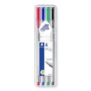 【STAEDTLER 施德樓】Triplus 三角舒寫細字筆4色組 MS334 SB4