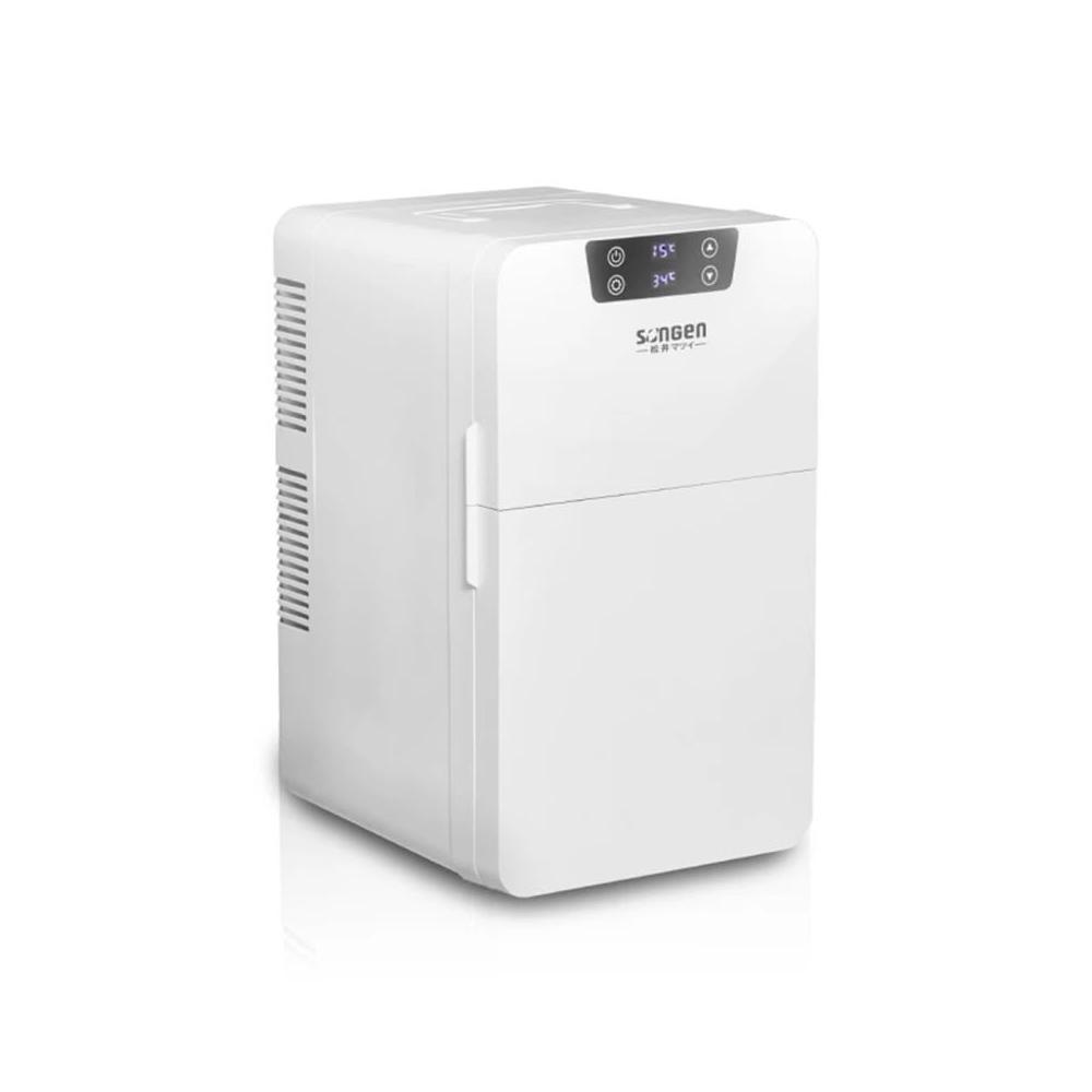 SONGEN松井 CLT-18LE 是一款輕巧便利的小型冷凍櫃，容量100L以下，適合小型空間使用。具備手動除霜功能，白色設計簡約大方，重量小於10kg，易於移動與安裝。享有原廠保固，確保品質可靠，是居家或辦公室理想的冷凍儲存解決方案。