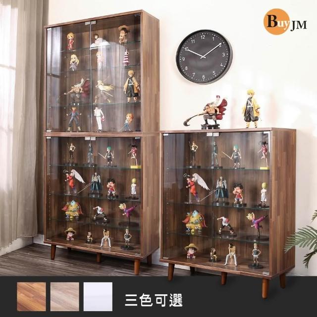 BuyJM】台灣製低甲醛80x30公分實木腳玻璃展示櫃(公仔櫃/置物櫃