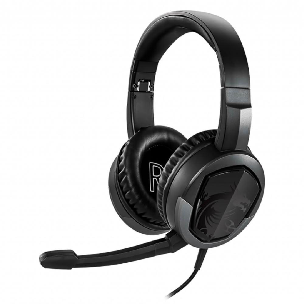 【MSI 微星】IMMERSE GH30 V2 電競耳機 耳麥 耳罩式 折疊收納 可拆卸式麥克風 全罩式電競耳機+單指向可拆麥克風