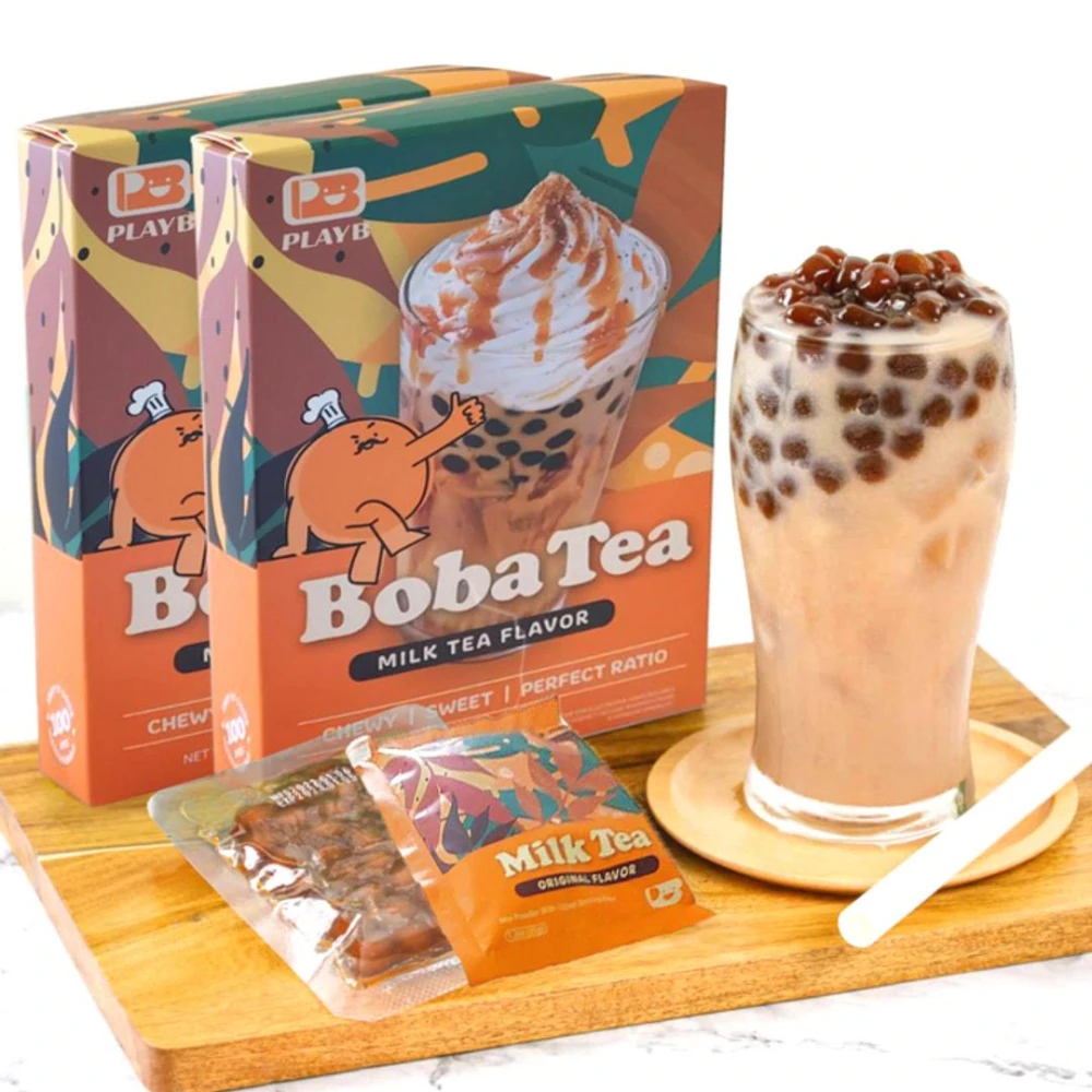 本草養生 台灣珍珠奶茶｜盒裝X3｜附紙粗吸管｜清爽微糖健康｜常溫即食