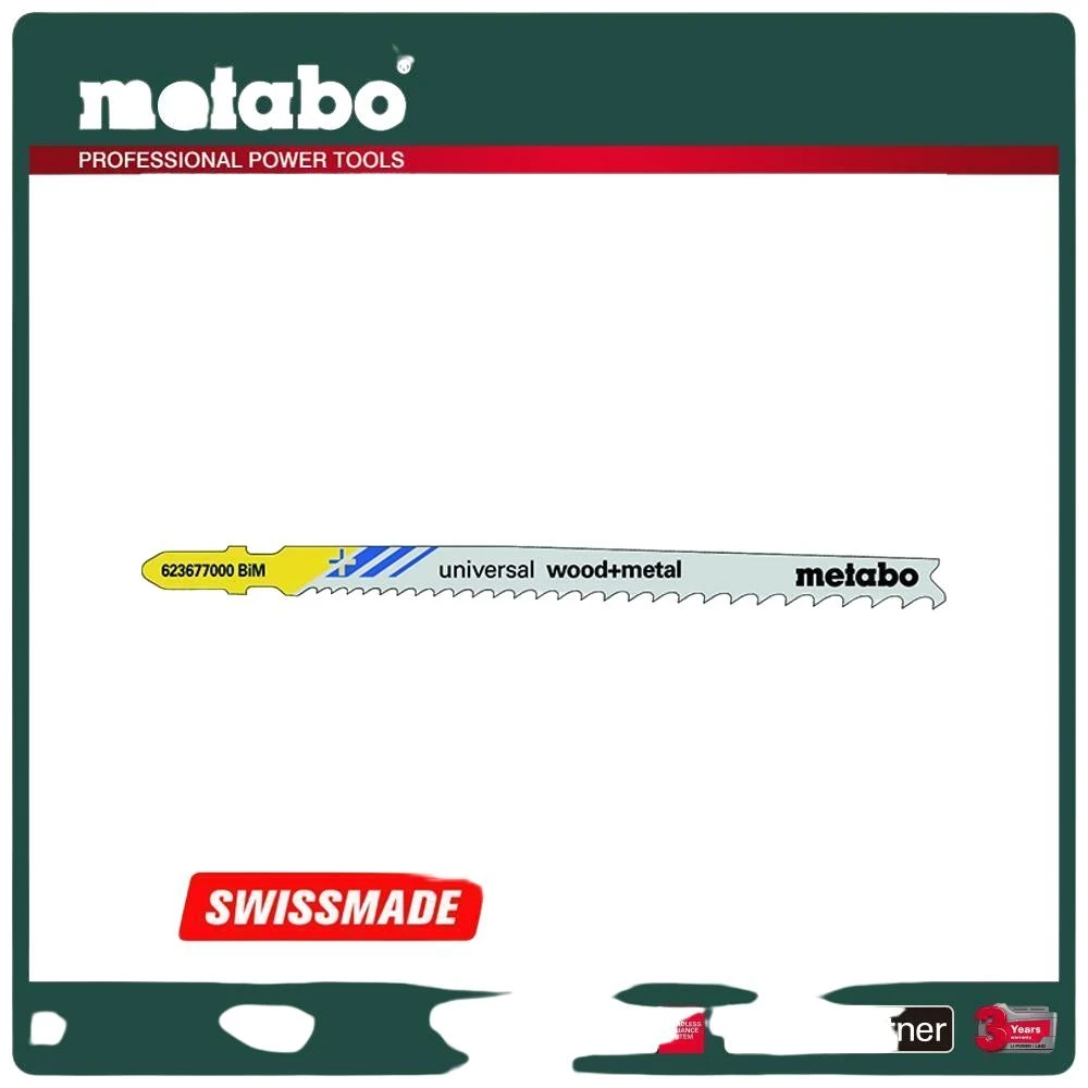 【metabo 美達寶】木材+金屬線鋸片106/2.4-5mm/10-5T T345XF 5支/卡(623677000)