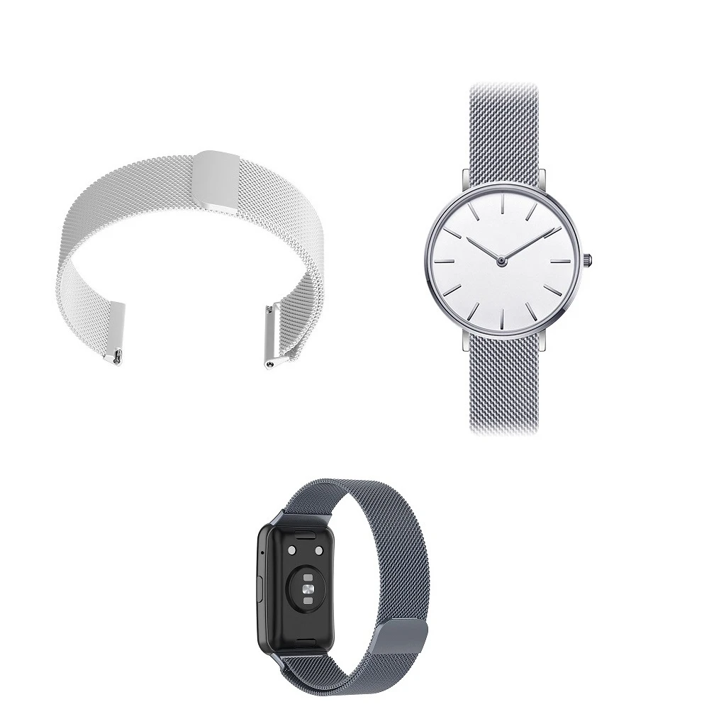米蘭尼斯 適用 華碩 ASUS ZenWatch 一代 W1500Q 錶帶寬度22mm手錶磁吸金屬錶帶錶帶 替換帶