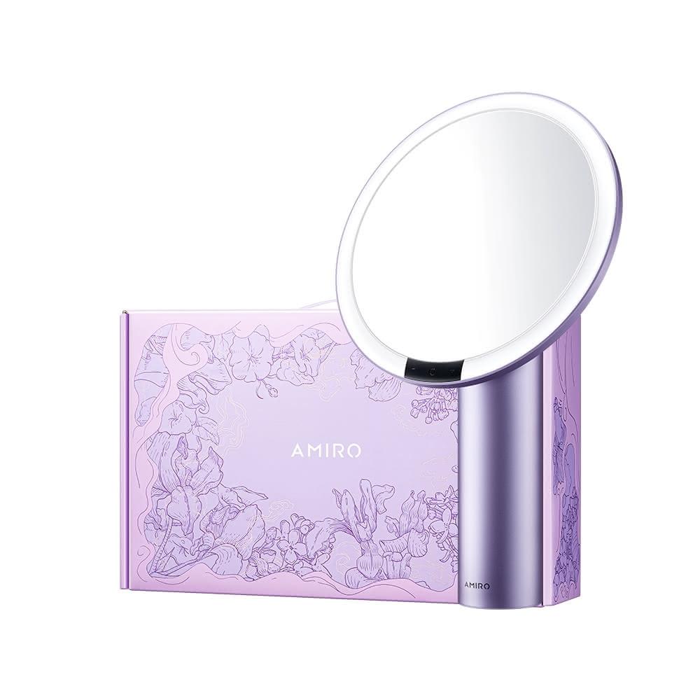 【AMIRO】Oath自動感光LED化妝鏡-愛意信使禮盒-暮山紫美妝鏡/化妝鏡/LED鏡/led智能觸控化妝鏡/環形補光化妝鏡/補妝鏡/美容鏡燈/情人禮物
