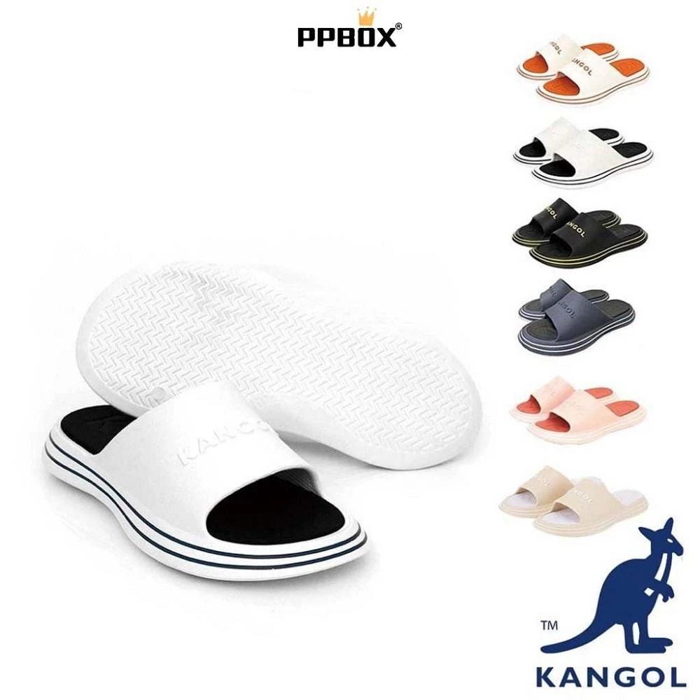 【KANGOL】KANGOL 立體文字 質感鞋邊條紋 襪套 拖鞋  62251621 時尚 情侶鞋 涼鞋 新衣新包