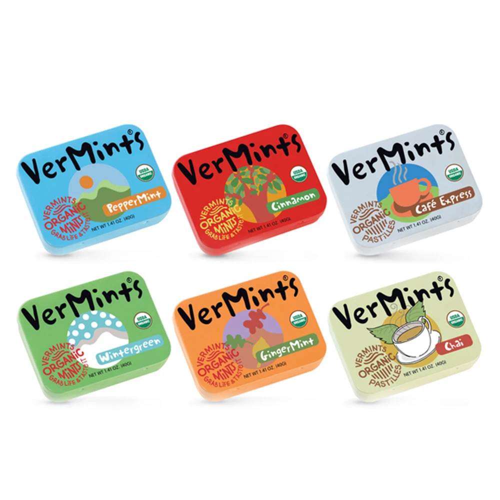 美國 Organic VerMints 有機薄荷糖 40克裝 (任選) 清口糖 無麩質 素食 非基改 低糖 糖果 企業採購 婚禮小物