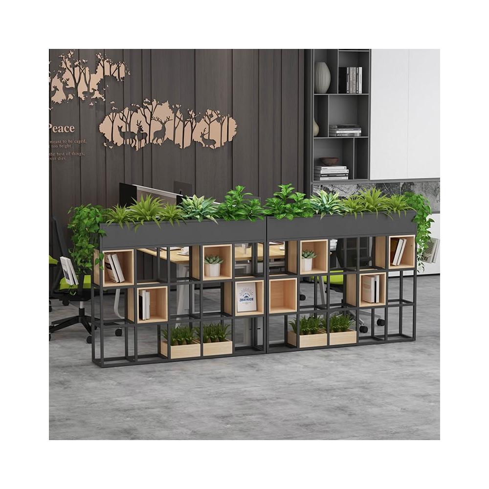 辦公室鐵藝隔斷屏風餐廳卡座隔離置物架簡約裝飾圍欄綠植花槽花架