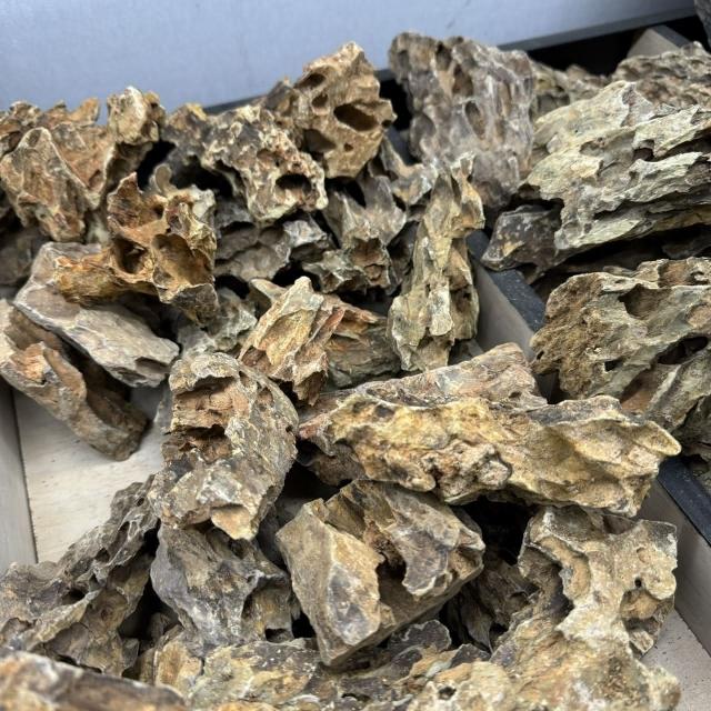 石意景觀石材】虎皮石20公斤💎自然石天然洞石魚缸造景火焰石松皮石水族