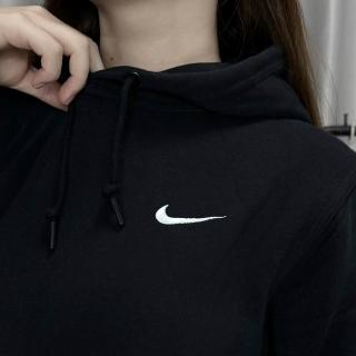 【NIKE 耐吉】Nike 男款 黑 帽T 刷毛 連帽 小勾 刺繡 基本款 623453-010