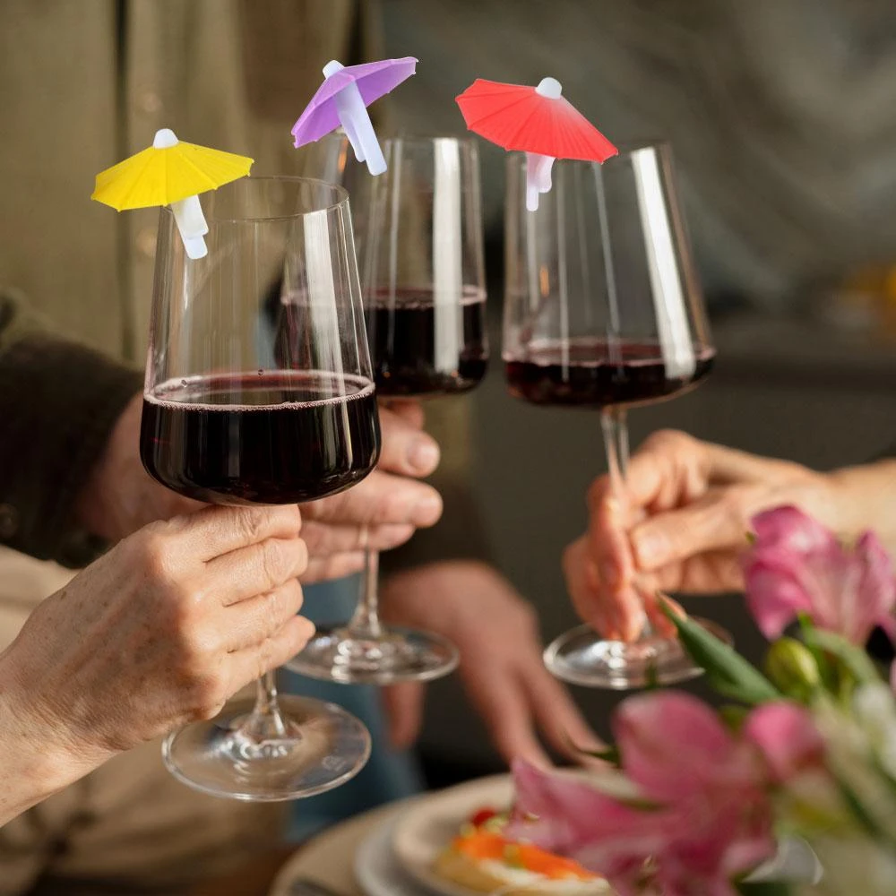 小雨傘酒杯標記 分酒器必備 派對必備  酒杯標記 造型標記 創意酒杯標記 杯子區分器 酒杯識別 杯子記號