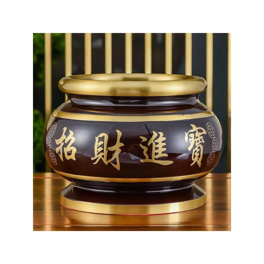 純銅六角大獅子爐神明用品香爐銅爐熏香爐