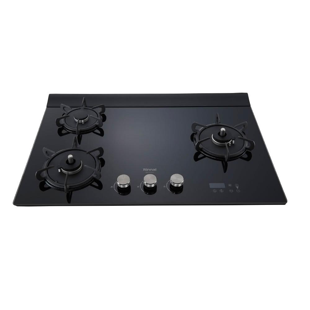 【林內】檯面式緻溫玻璃三口爐右單口瓦斯爐天然氣RB-A3760GBR-NG1 基本安裝