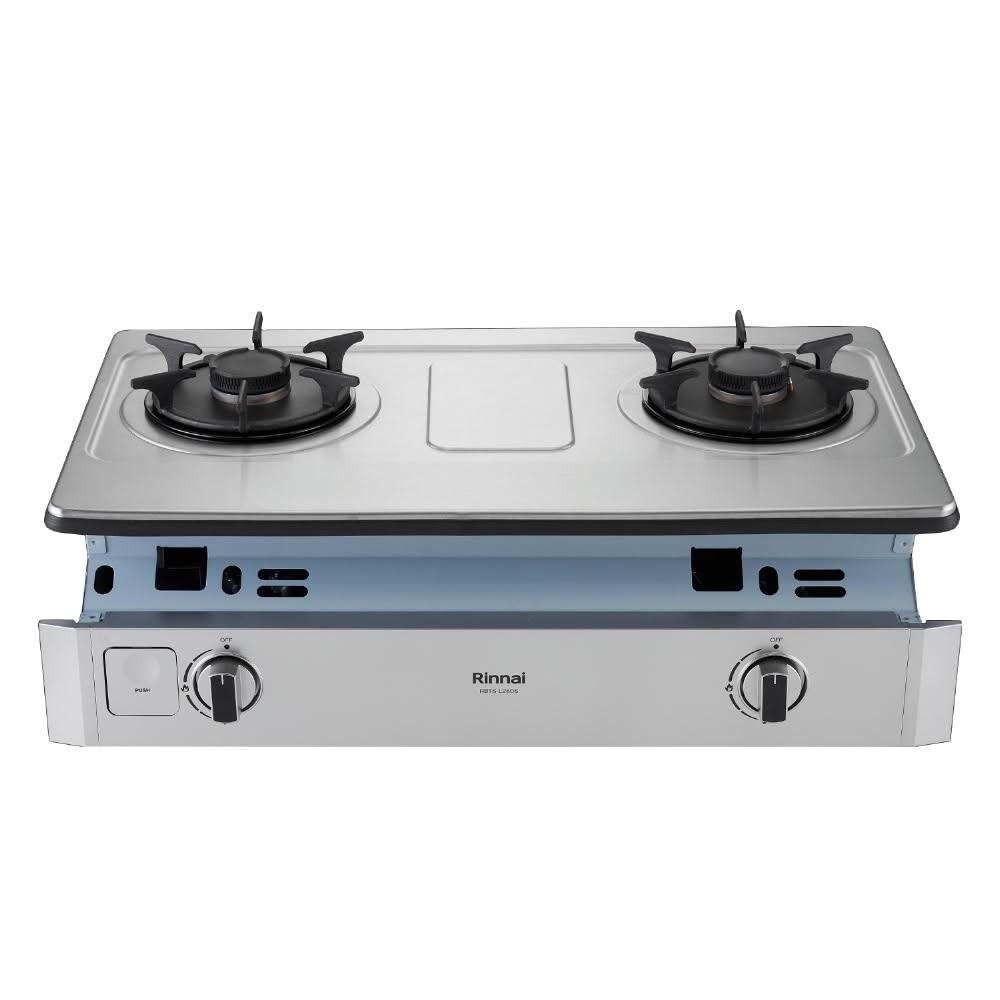 【林內】二口爐嵌入爐彩焱瓦斯爐天然氣RBTS-L260S-NG1 基本安裝