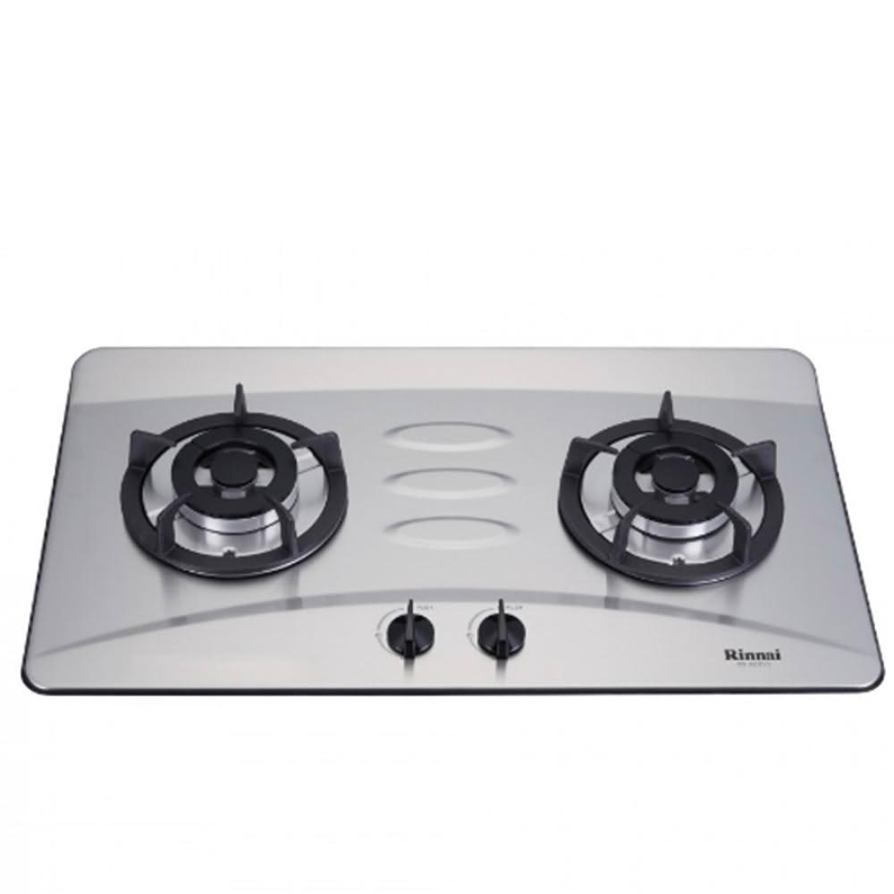 【林內】雙口檯面爐防漏爐不鏽鋼鑄鐵爐架(與RB-H201S同款)瓦斯爐天然氣RB-H201S_NG1 基本安裝