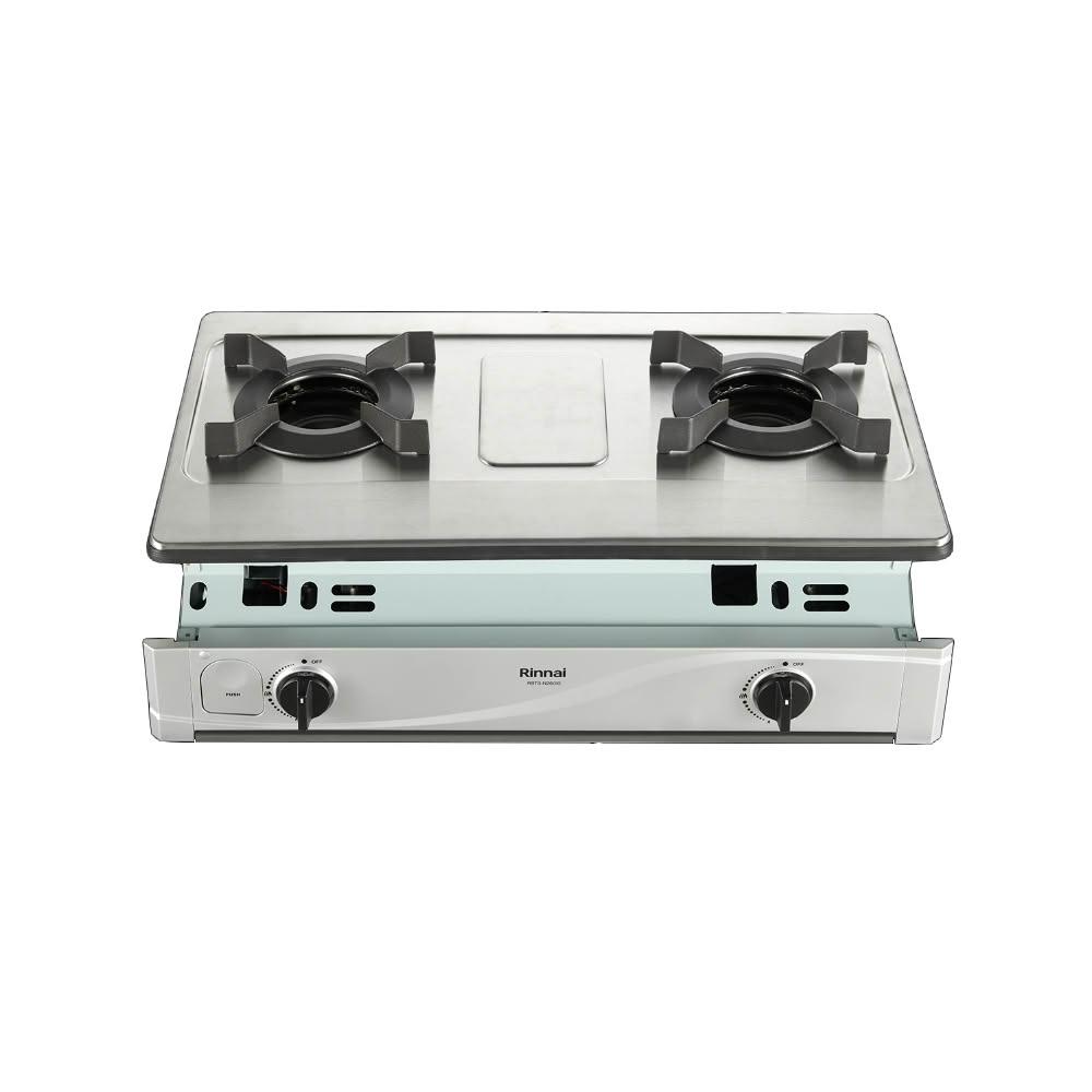 【林內】(全省安裝)雙口爐內焰嵌入爐不鏽鋼瓦斯爐天然氣RBTS-N2601S-NG1