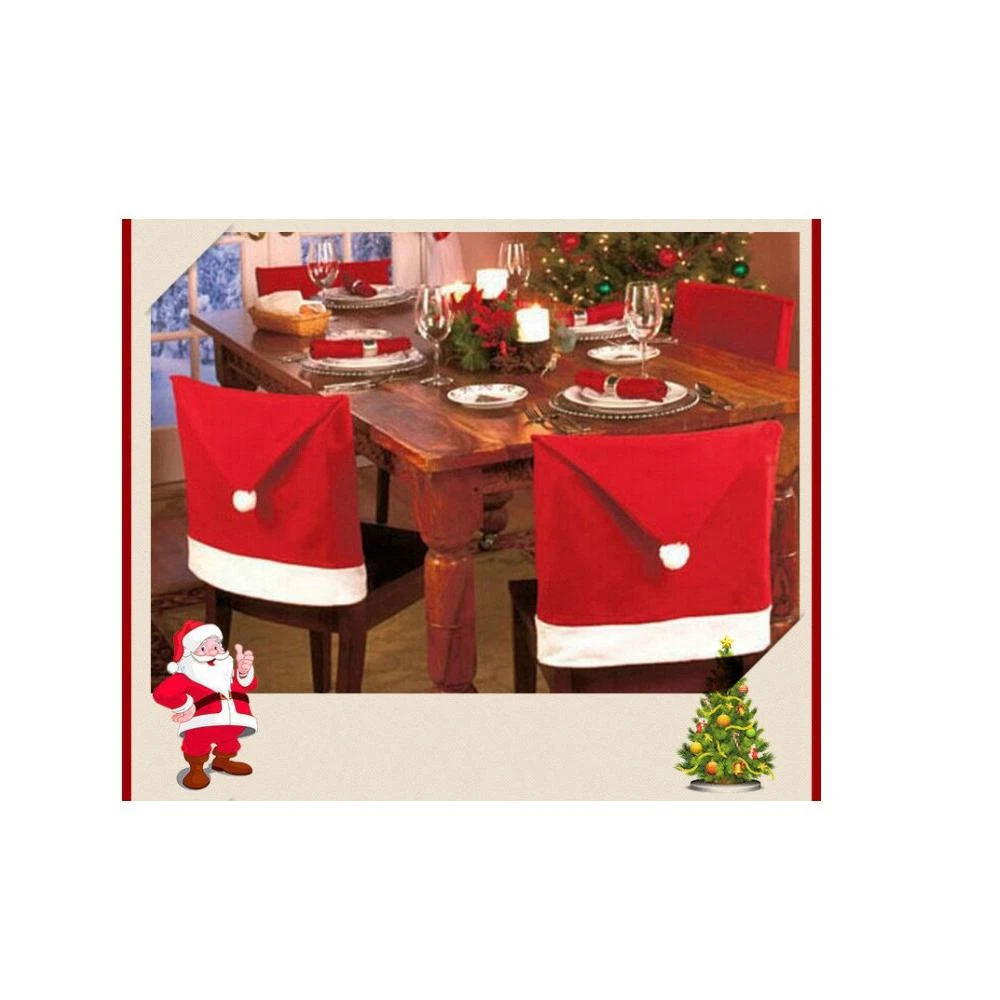 聖誕節 派對 聖誕佈置 聖誕裝飾 餐桌 椅套 聖誕帽 椅子套 60x50椅套1入