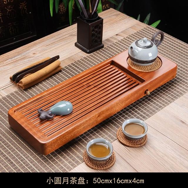 簡藝花梨木茶盤小型家用茶臺高端整塊排水式客廳幹泡臺實木茶託盤