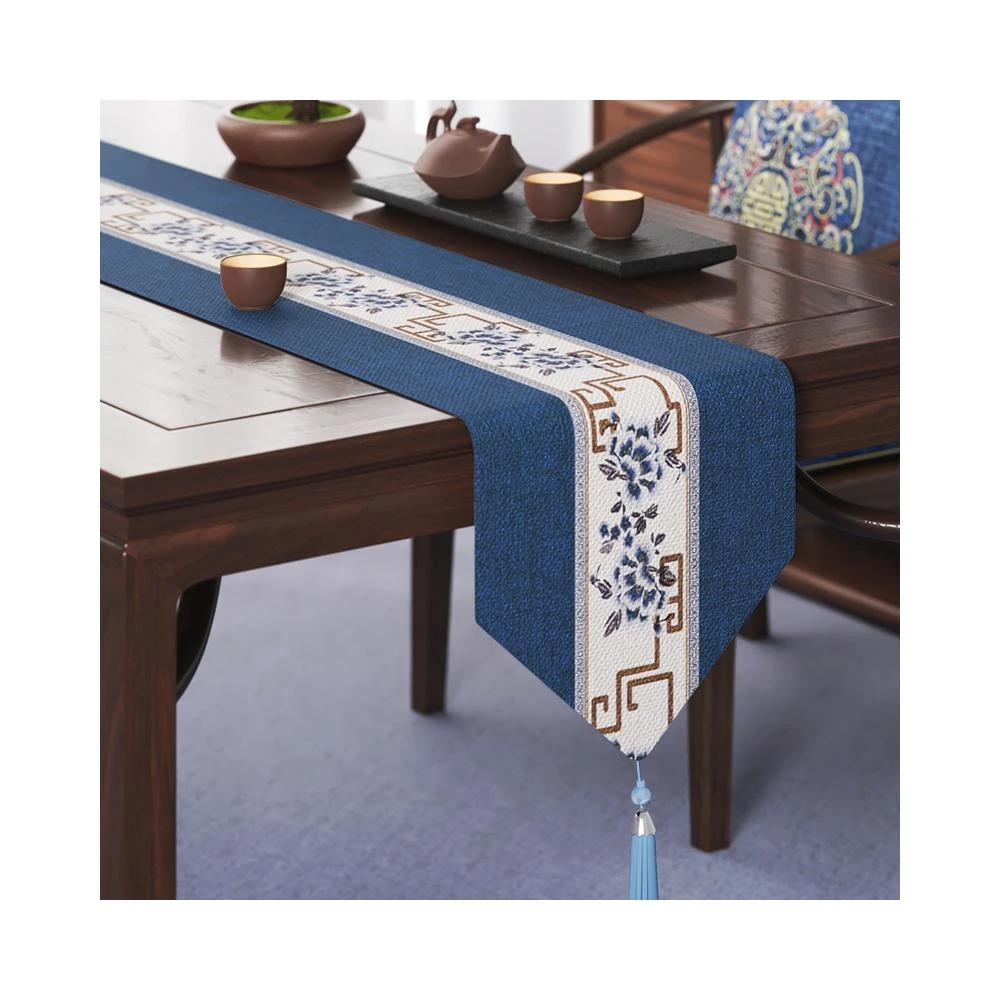 喜可xekoro新中式禪意桌旗中國風防水茶席茶桌墊布中間長條茶几桌布茶台佈藝