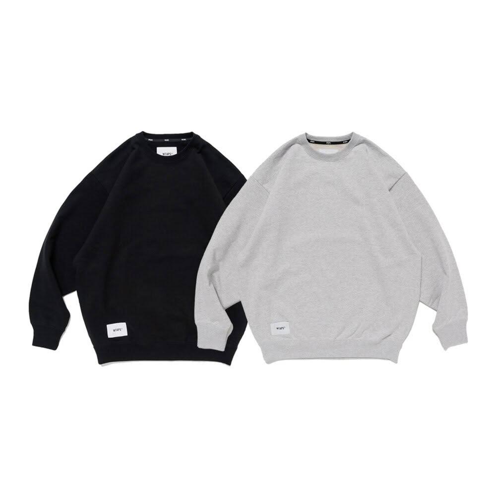 Wtaps Sign/Sweater/Cotton Ash大學T 淺灰色黑色251ATDT-CSM01