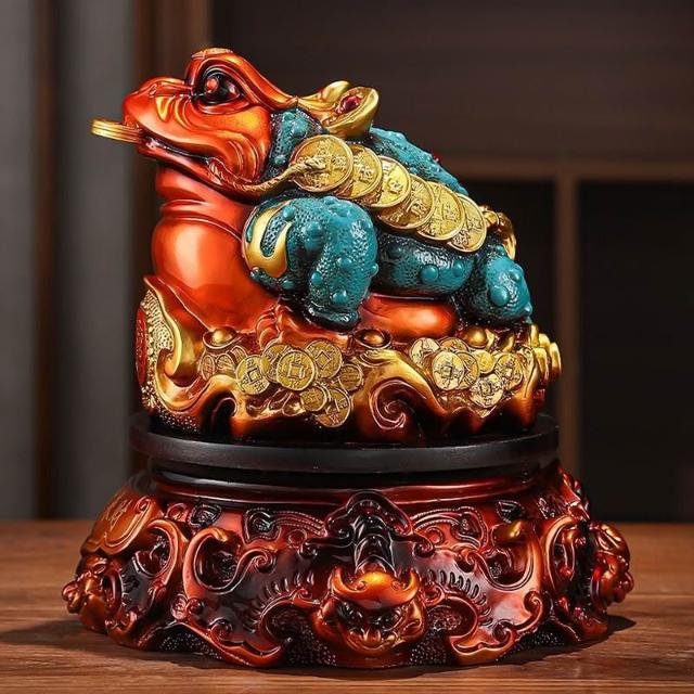 金蟾招財金蟾招財擺件三足蟾蜍咬錢金蟾蜍招財擺飾財位擺飾玄關擺