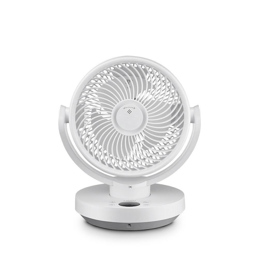  CHIMEI 奇美 DF-09VCST 聲控迴圈扇，採用觸碰式面板與遙控器雙重操作，支援AI語音聲控，實現免動手操控。具備3D自動擺頭功能，左右擺頭範圍達80度，上下擺動仰角可至90度，提升空氣流通效率。內建定時開關機功能，節省能源，適閤家庭與辦公室使用。 