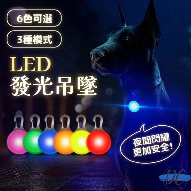 DC寵物現貨秒出🐾LED發光吊墜 夜間遛狗吊墜 狗狗閃光吊牌 發光項圈 發光狗牌 寵物發光吊飾 遛狗電燈 A298