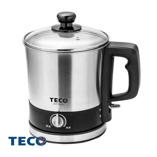 【TECO 東元】1.2L多功能不鏽鋼美食鍋 (XYFYK020) 快煮鍋 個人鍋 宿舍小火鍋(快煮美食)