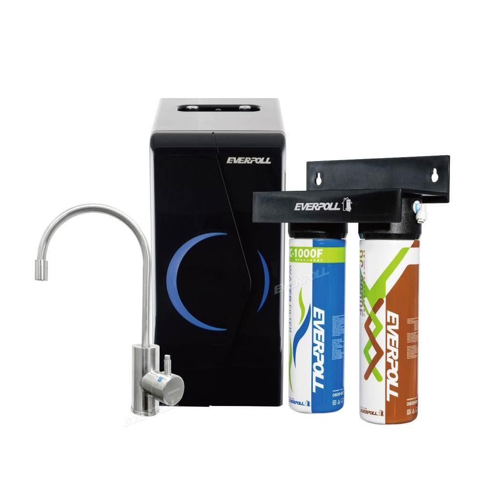 【EVERPOLL】廚下型雙溫無壓飲水機+經典複合淨水器-黑武士(EP-168+DCP-3000HA)