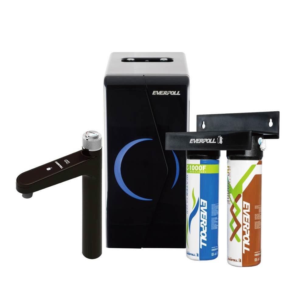 【EVERPOLL】廚下型調溫無壓飲水機+經典複合淨水器-黑武士(EP-168 PLUS+DCP-3000HA)