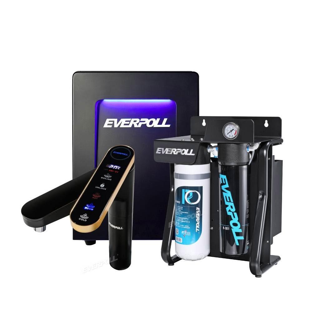 【EVERPOLL】智能廚下型三溫UV觸控飲水機+直出式極淨純水設備EVB-398+RO-900