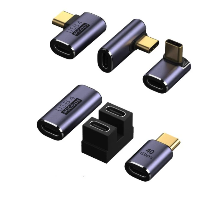 Type-C 40Gbps 轉接頭 USB4 8K 影音轉接 typec 母對母 公對母 彎頭 側彎 母母 直角 U型