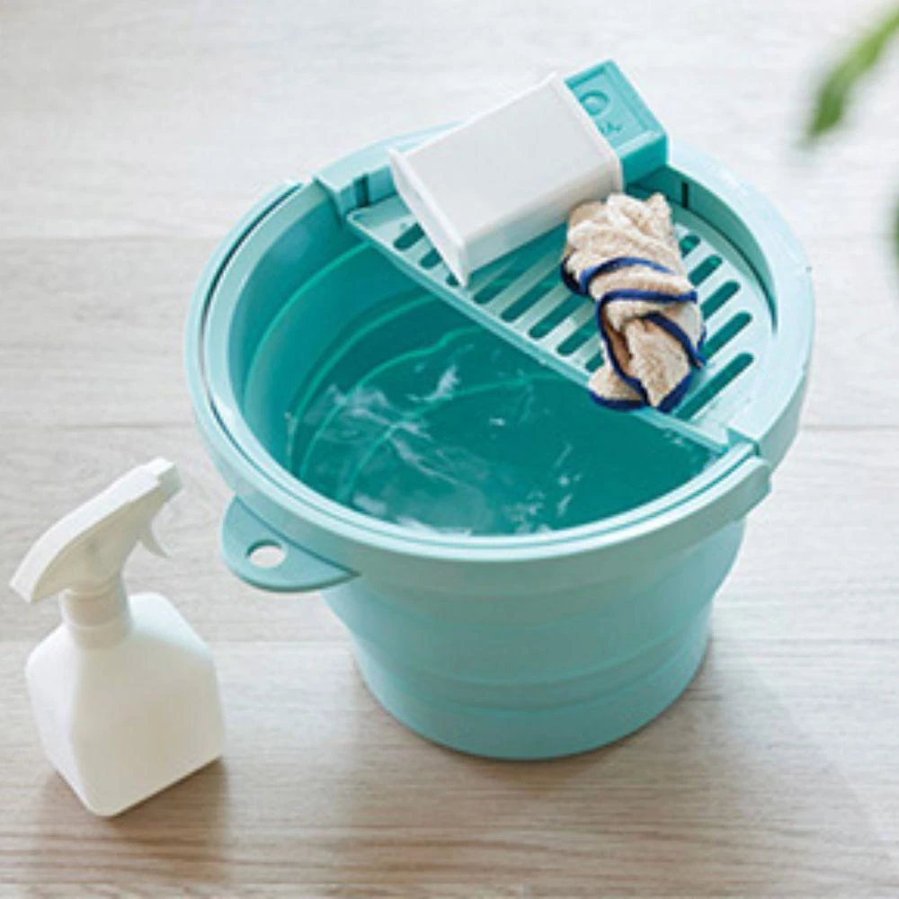 【ISETO 伊勢藤】日本製 折疊圓形水桶 洗車桶 露營桶 釣魚水桶 收納籃 8L