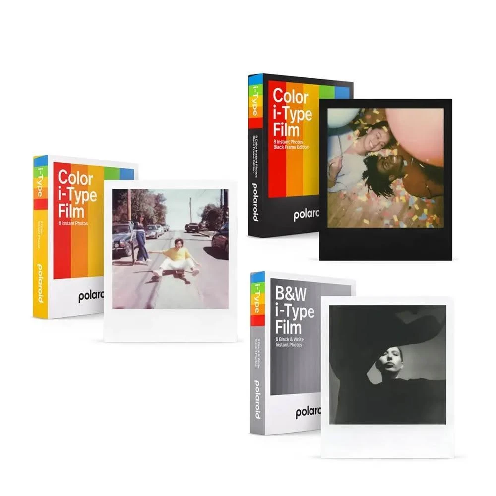 【Polaroid 寶麗萊】i-Type系列相紙 三盒組 (彩色白框+彩色黑框+黑白色白框)