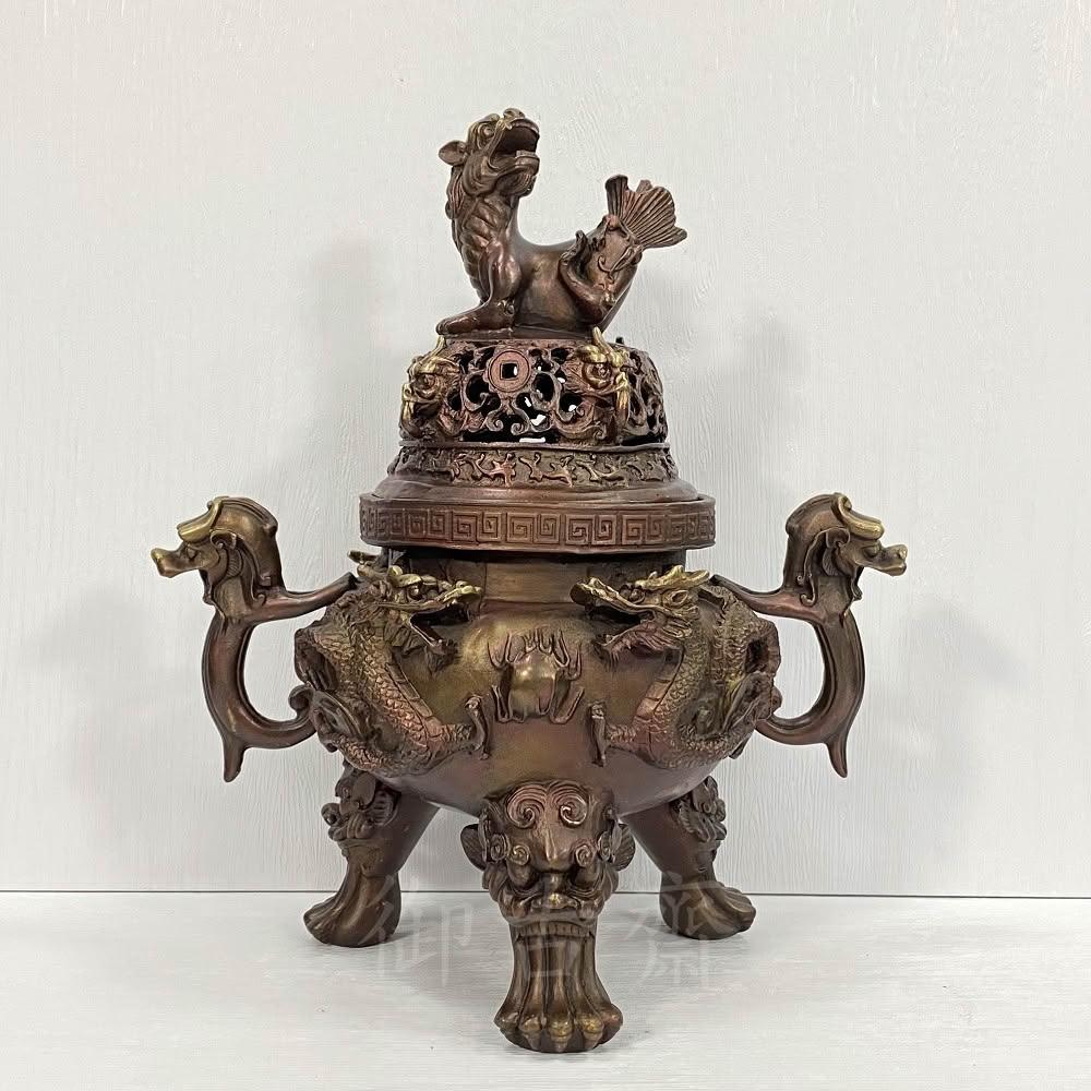 M281 時代 老瑪瑙龍鳳凰彫吊環香炉 高約41cm /透細工瑪瑙石香爐燻炉置物 M281 時代 老瑪瑙龍鳳凰彫吊環香炉 高約41cm /透細工瑪瑙石