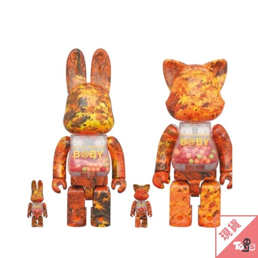 BE@RBRICK】BE@RBRICK 庫柏力克熊NY@BRICK AUTUMN 楓葉兔楓葉貓