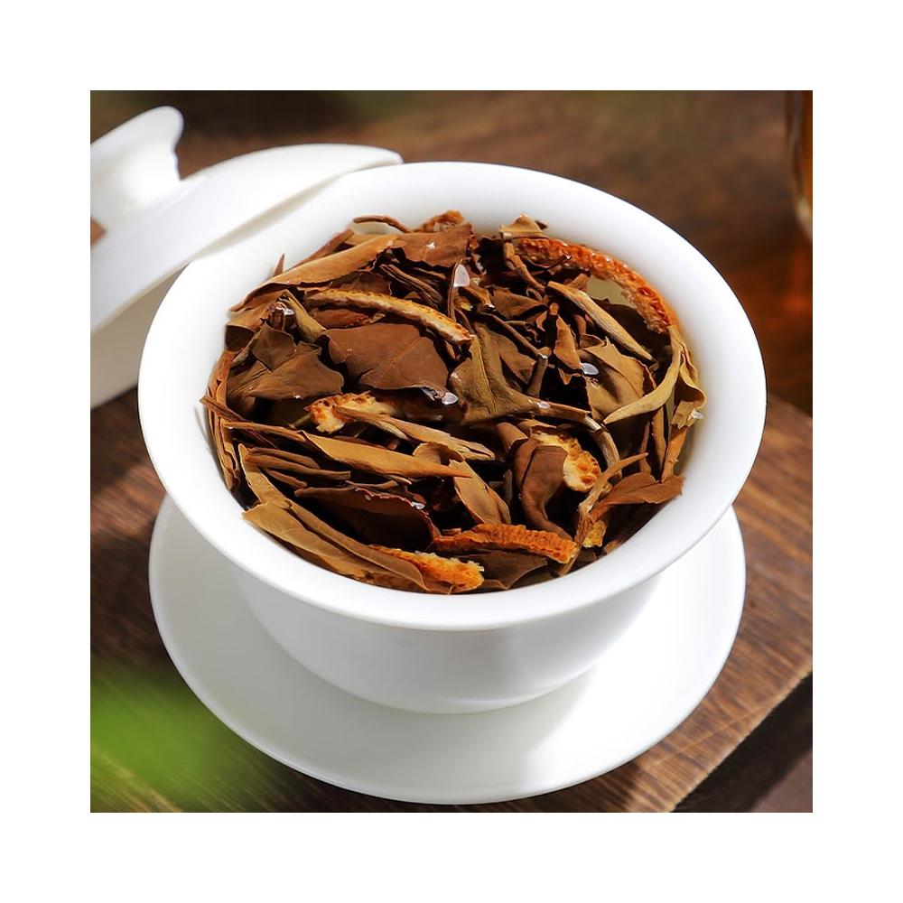 惠美佳店  陳皮白茶福鼎白茶餅壽眉陳皮老白茶新會陳皮小茶餅茶葉高檔罐裝
